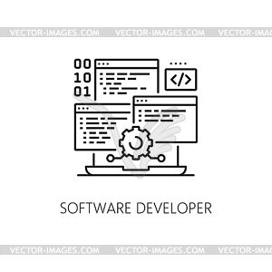 Software developer IT specialist icon, engineering - vector image