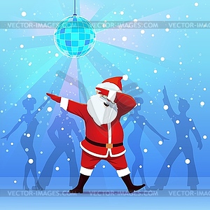 Dab dance, Santa dancing on Christmas party - vector image