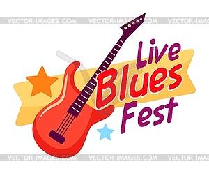 Jazz and blues music festival icon or emblem - vector clipart