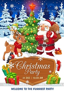 Christmas party flyer, invitation poster - vector EPS clipart