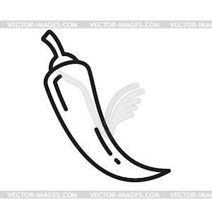 Hot chili pepper veggie line icon - vector clipart