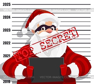 Секретный Санта, криминальная фотография и штамп \ - изображение векторного клипарта