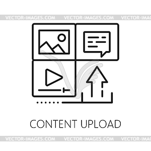 CMS, Content upload and management system icon - vector clipart