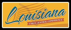 Louisiana USA state sign, vintage travel plate - royalty-free vector image