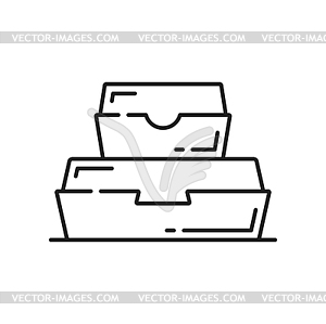 Cardboard fastfood box, packaging for lunch icon - vector clipart