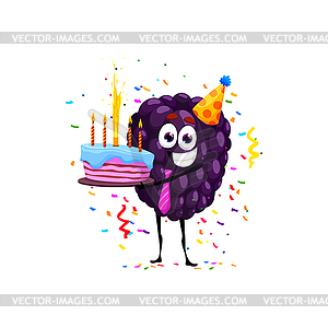 Мультяшный персонаж ежевики, праздник по случаю дня рождения - изображение в векторе