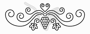 Grapevine wine outline decor and ornament icon - vector clipart