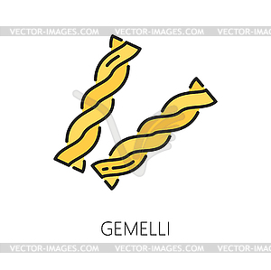 Gemelli spiral pasta type outline icon - vector image