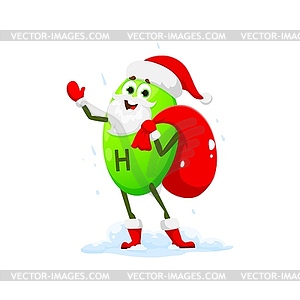 Christmas cartoon vitamin H character as Santa - vector clipart