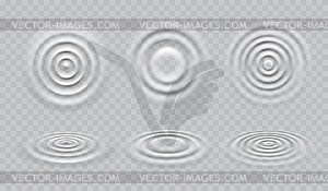 Ripple water, drop circle waves or sound motion - vector clipart