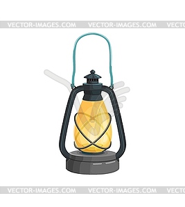 Cartoon kerosene lantern, vintage item - vector image