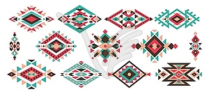 Mexican tribal patterns, embroidery ornaments - royalty-free vector clipart