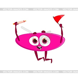Cartoon funny math sign minus, sportsman character - vector clipart / vector image