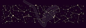 Star constellation border, galaxy space sky map - vector image