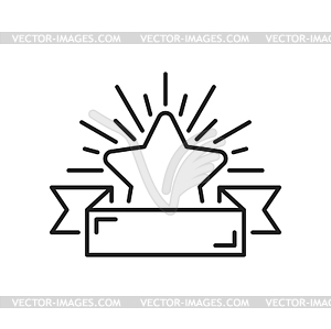 Ranking gold star prize award with banner ribbon - vector clip art