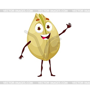 Pistachio cartoon keto diet food cute character - vector image