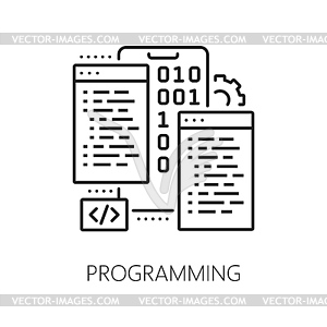 Programming, web app develop and optimization icon - vector EPS clipart