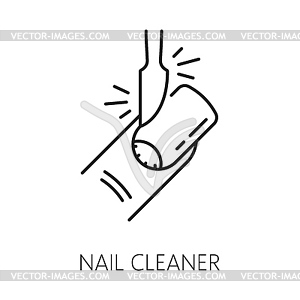 Nail cleaner icon for manicure service, hands care - vector clip art