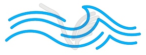 Значок волновой линии, морская и океанская рябь на воде - векторный клипарт / векторное изображение