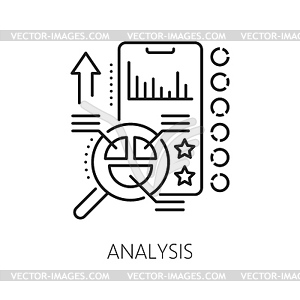Значок анализа, разработки веб-приложений и оптимизации - векторизованное изображение клипарта
