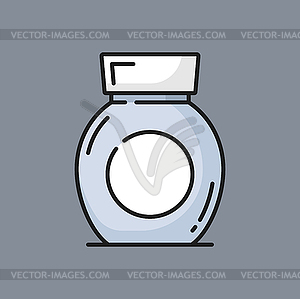 Bottle with cap drinks food container - vector image