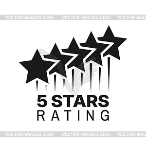 Five star rating symbol, best goods award icon - vector image