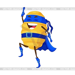 Cartoon gnocchi italian pasta food superhero - vector EPS clipart