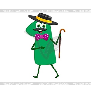 Cartoon funny man number one gentleman character - vector clipart