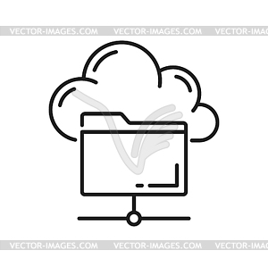 Значок облачного хранилища и сетевого сервера баз данных - иллюстрация в векторе