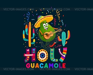 Quote holy guacamole t-shirt print or poster - vector image