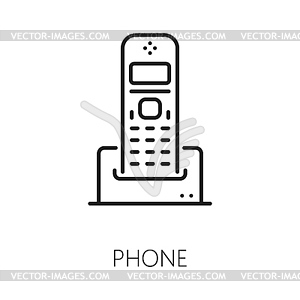 Wake up call or room service thin line icon - vector clip art