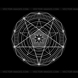 Sacred geometry, spiritual tattoo, esoteric symbol - vector clipart