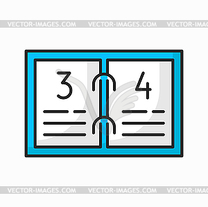 Page 3 and 4, spiral calendar with dates icon - vector clipart