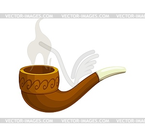 Мультяшная дымящаяся курительная трубка, устройство - иллюстрация в векторе