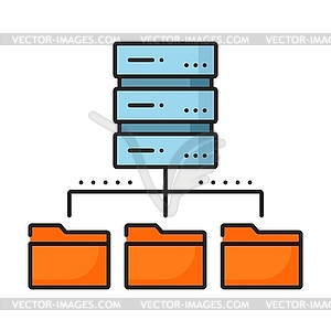 Data storage server, database network cloud icon - vector clip art