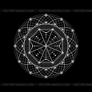 Sacred geometry esoteric tattoo, spiritual symbol - vector clip art