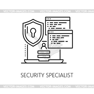 Security team IT specialist icon of internet data - vector image