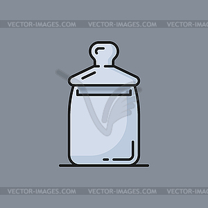 Bottle with cap drinks food container - vector image