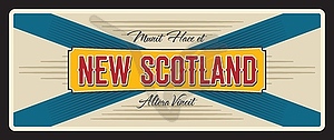 New Scotland Canadian province travel plate - vector clipart