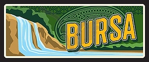 Bursa province district metal travel plate - vector clipart