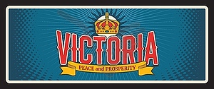 Australia Victoria state vintage travel plate - vector image