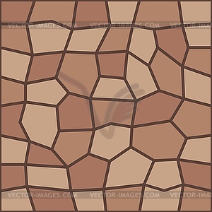 Brown pavement top view pattern, sidewalk tile - vector image