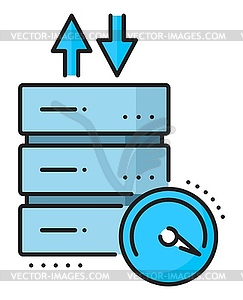 Database network server color icon, cloud storage - vector clip art