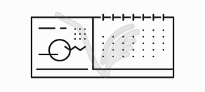 Значок контура настольного спирального календаря - графика в векторном формате