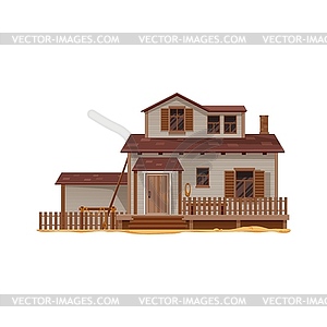 Western Wild West town cowboy or sheriff house - vector clip art