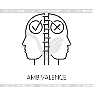 Проблема расстройства амбивалентности, символ психического здоровья - векторное изображение