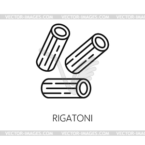 Raw italian Rigatoni pasta thin line icon - vector clip art