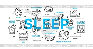 Инфографика о здоровом сне и отходе ко сну - векторный графический клипарт