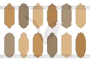 Islamic window and door shapes silhouettes set - vector clipart