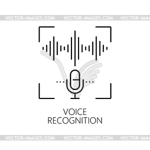 Voice recognition biometric identification icon - vector image